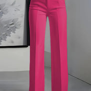 High-Waisted Straight-Leg Suit Pants