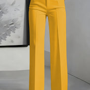 High-Waisted Straight-Leg Suit Pants