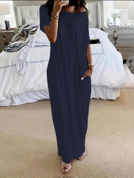 Oversized Asymmetric Off-Shoulder Casual Dress