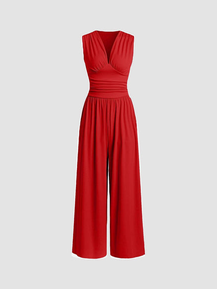 Charity Chic Sleeveless Wide-Leg Jumpsuit