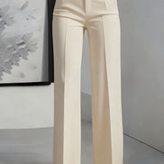 High-Waisted Straight-Leg Suit Pants
