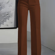 High-Waisted Straight-Leg Suit Pants