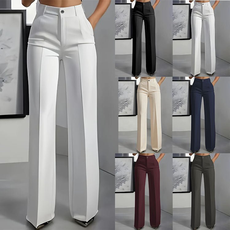 High-Waisted Straight-Leg Suit Pants