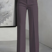 High-Waisted Straight-Leg Suit Pants