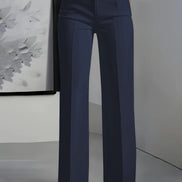 High-Waisted Straight-Leg Suit Pants
