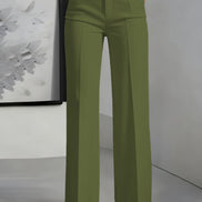 High-Waisted Straight-Leg Suit Pants