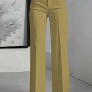 High-Waisted Straight-Leg Suit Pants