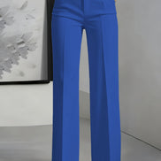 High-Waisted Straight-Leg Suit Pants