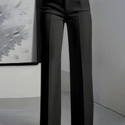 High-Waisted Straight-Leg Suit Pants