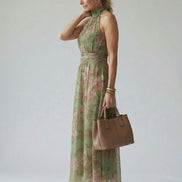 Mirelle Gathered Halter Midi Dress – Floral