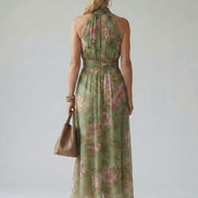 Mirelle Gathered Halter Midi Dress – Floral