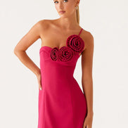One Shoulder Backless A-Line Mini Dress