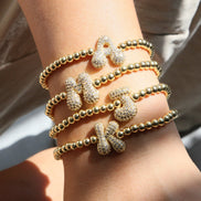 Beaded Bubble Initial Bracelet