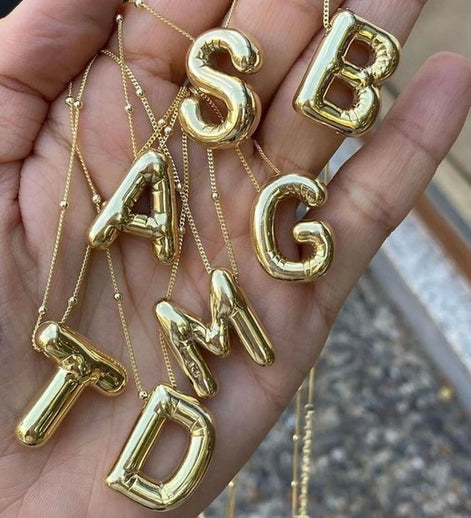 Bubble Initial Necklace