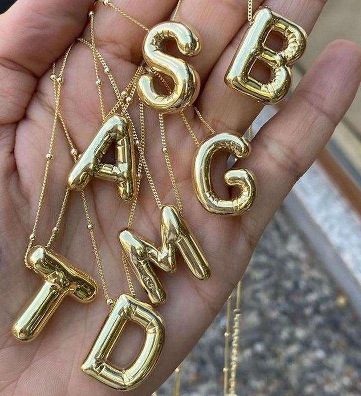 Bubble Initial Necklace