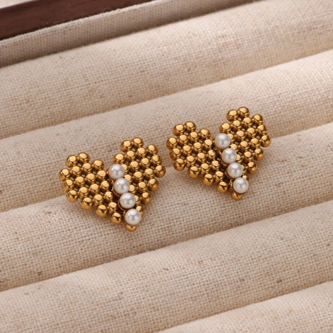 Beaded Heart Earrings