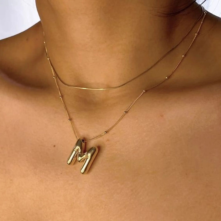 Bubble Initial Necklace
