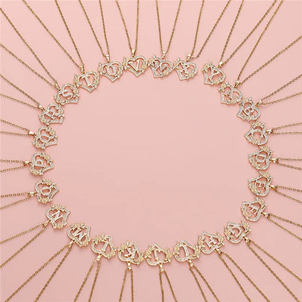 A-Z Flower Heart Necklace
