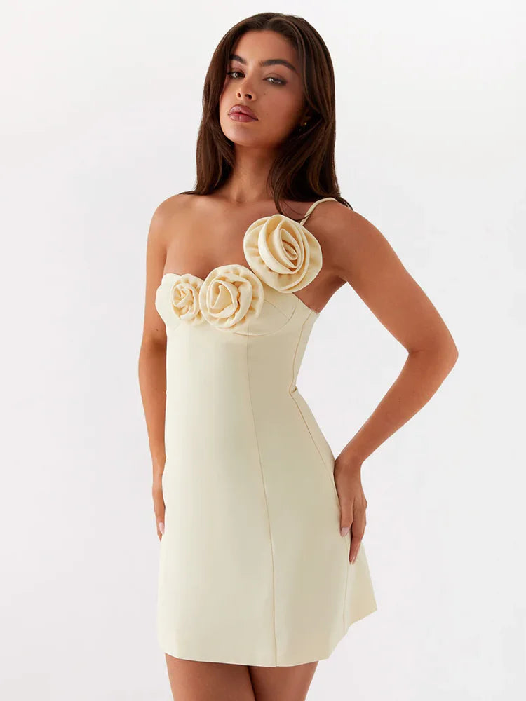 One Shoulder Backless A-Line Mini Dress