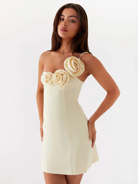 One Shoulder Backless A-Line Mini Dress