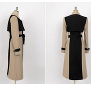 Two-Tone Belted Wrap Trench Coat