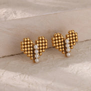 Beaded Heart Earrings