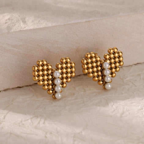 Beaded Heart Earrings