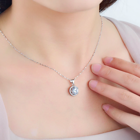 Alicia Round Zirconia Pendant Necklace
