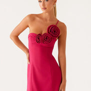 One Shoulder Backless A-Line Mini Dress