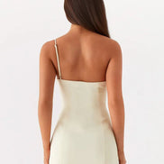 One Shoulder Backless A-Line Mini Dress
