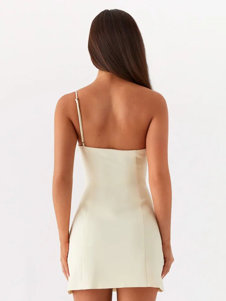 One Shoulder Backless A-Line Mini Dress