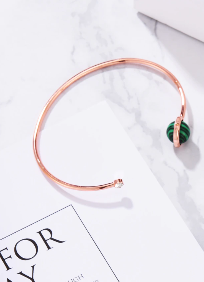 Malachite Crystal Cuff Bracelet
