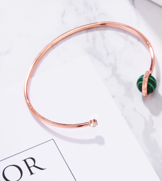 Malachite Crystal Cuff Bracelet