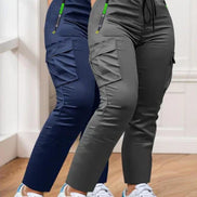 Women’s Two-Piece Drawstring Waist Work Trousers Set