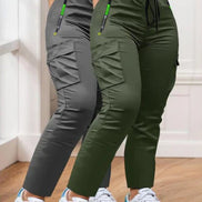 Women’s Two-Piece Drawstring Waist Work Trousers Set