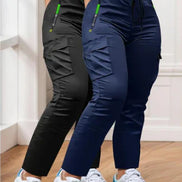 Women’s Two-Piece Drawstring Waist Work Trousers Set