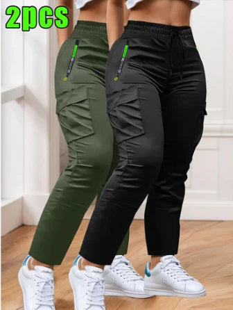 Women’s Two-Piece Drawstring Waist Work Trousers Set