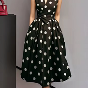 Polka Chic Wrap Midi Dress