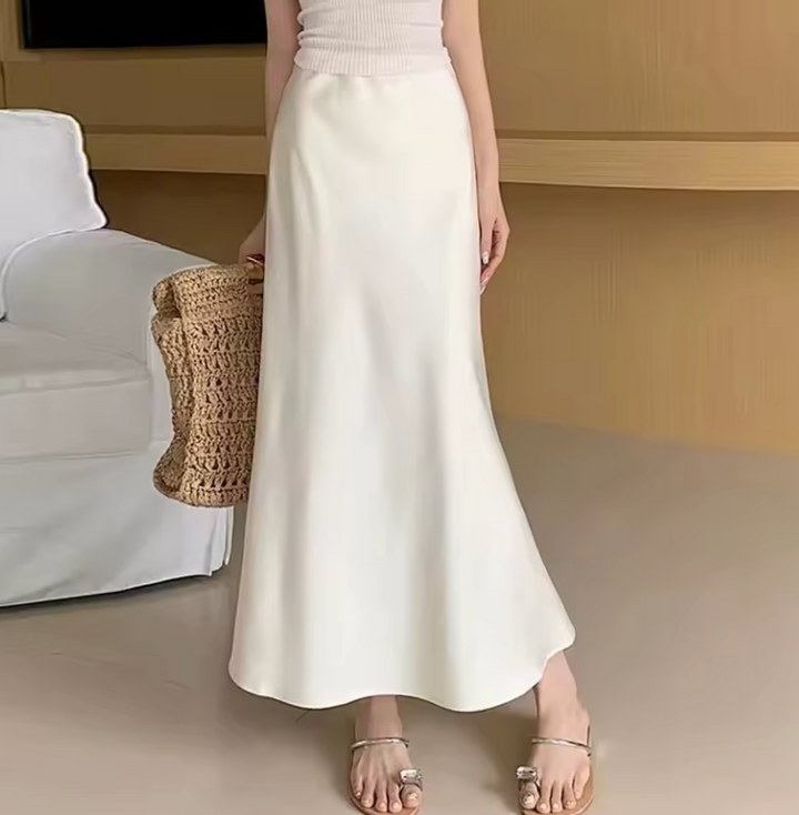 Flow Satin Midi Skirt