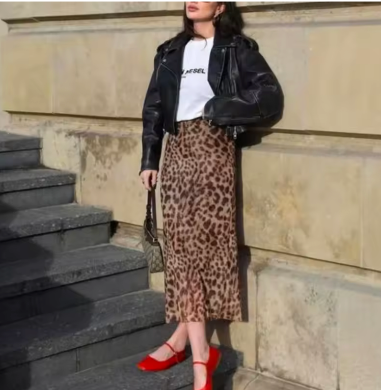 Leopard Midi Skirt