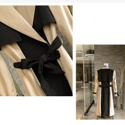 Two-Tone Belted Wrap Trench Coat