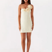 One Shoulder Backless A-Line Mini Dress