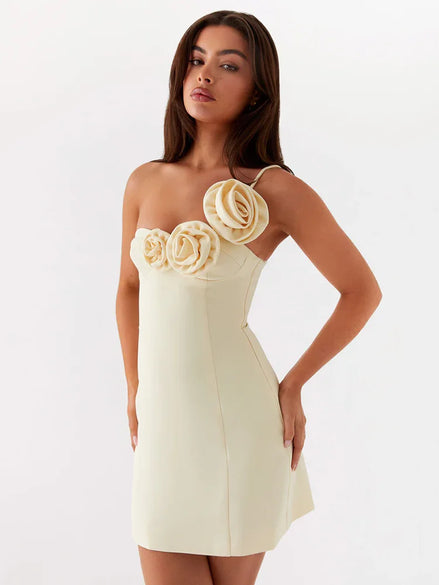 One Shoulder Backless A-Line Mini Dress