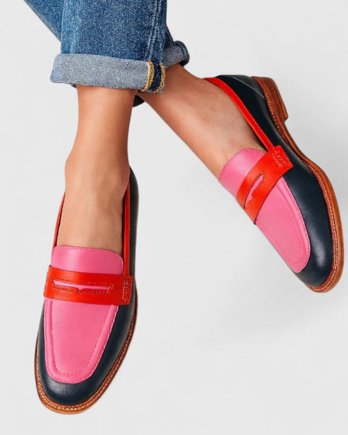 Woman wearing Alisette elegant loafers,