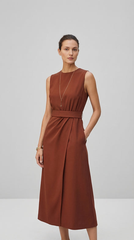 Clarimond Elegant Round Neck Dress