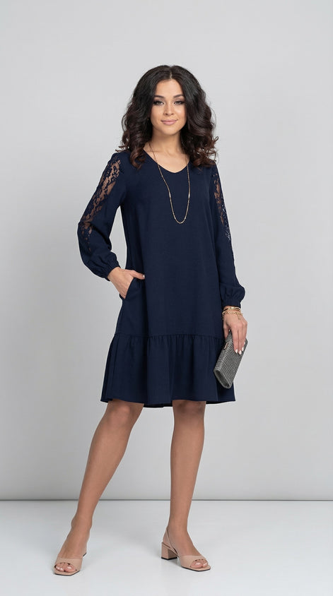 Lowri Quinn Lace Sleeve Midi Dress