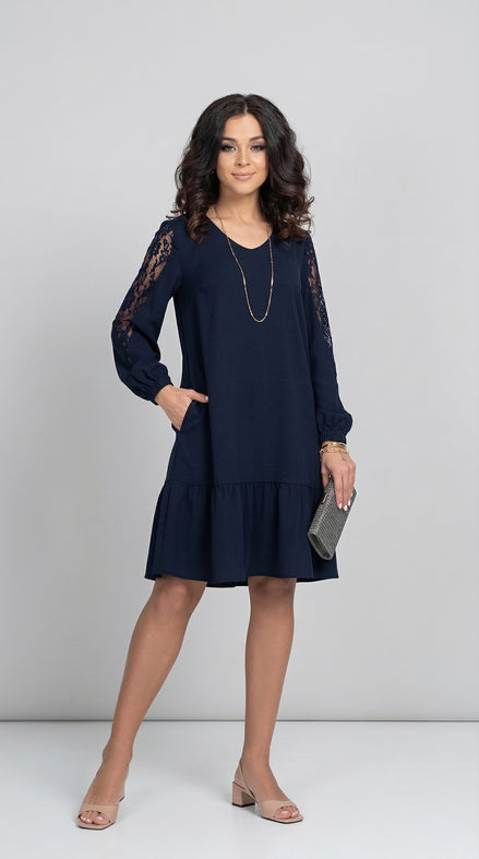 Lowri Quinn Lace Sleeve Midi Dress