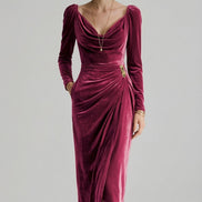 Eadoline Elegant Pleated Midi Dress
