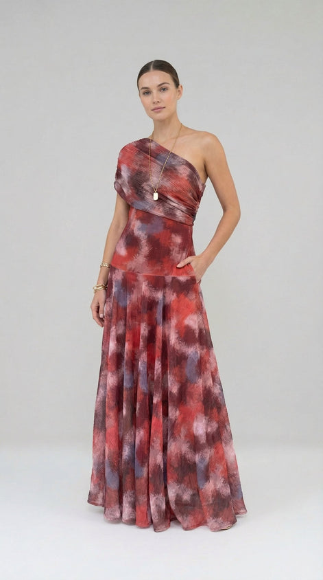 Jessamy One-Shoulder Tie-Dye Maxi Dress