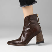 Claudia Luxury Mid-Heel Ankle Boots